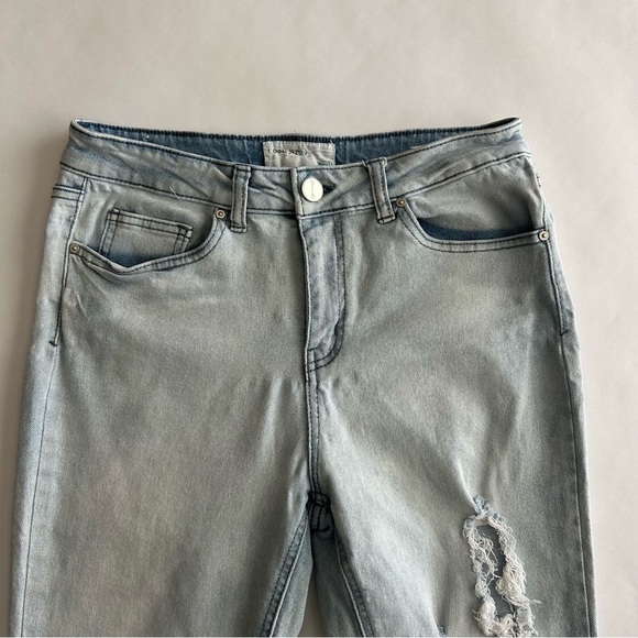 Ban Jara Jeans Womens 9/28 Flare Mid Rise Light Wash Distressed - Picture 7 of 8